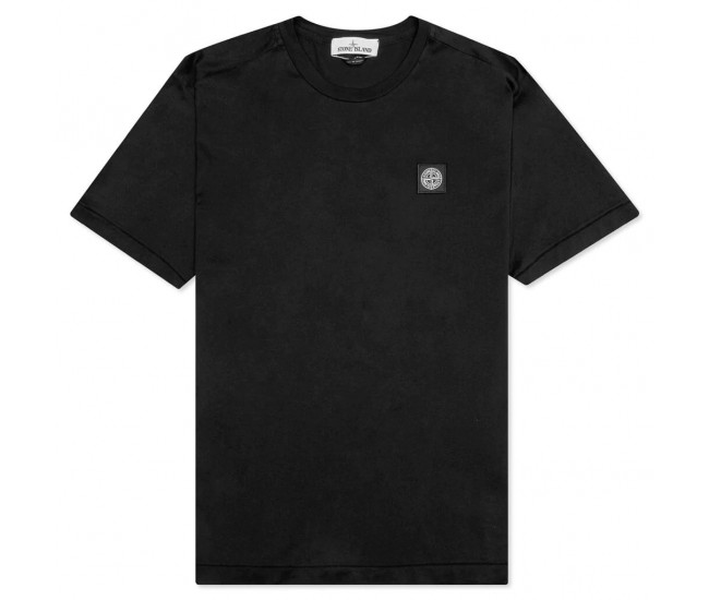 Stone Island 24113 Spring Summer Short Sleeve Shirt In Cotton Black