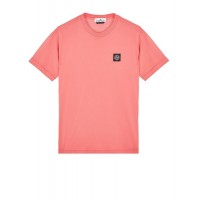 Stone Island 24113 Spring Summer Short Sleeve Shirt In Cotton Cyclamen