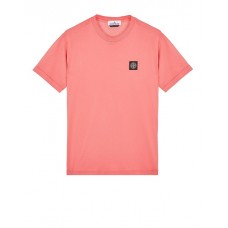 Stone Island 24113 Spring Summer Short Sleeve Shirt In Cotton Cyclamen