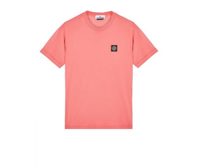 Stone Island 24113 Spring Summer Short Sleeve Shirt In Cotton Cyclamen