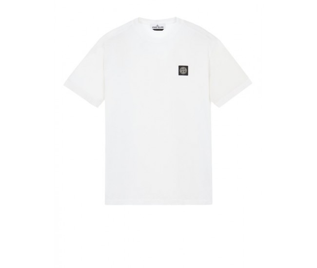 Stone Island 24113 Spring Summer Short Sleeve Shirt In Cotton White