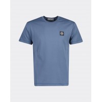 Stone Island 24113 Spring Summer Short Sleeve Shirt In Cotton Dark Blue