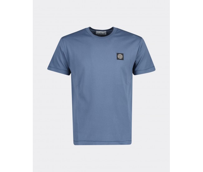 Stone Island 24113 Spring Summer Short Sleeve Shirt In Cotton Dark Blue