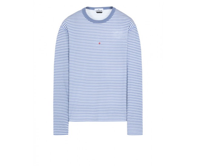 Stone Island 244X9 Long Sleeve T Shirt In Cotton Jersey Lavender