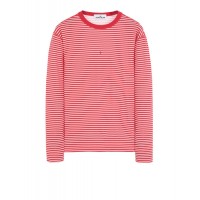 Stone Island 244X9 Long Sleeve T Shirt In Cotton Jersey Coral