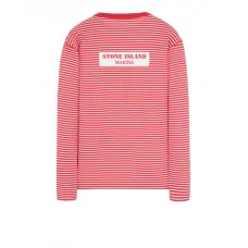 Stone Island 244X9 Long Sleeve T Shirt In Cotton Jersey Coral