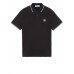 Stone Island 2CS18 Fall Winter Short Sleeve Polo T Shirts In Stretch Cotton Black