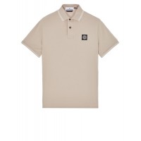 Stone Island 2CS18 Fall Winter Short Sleeve Polo T Shirts In Stretch Cotton Dove Gray