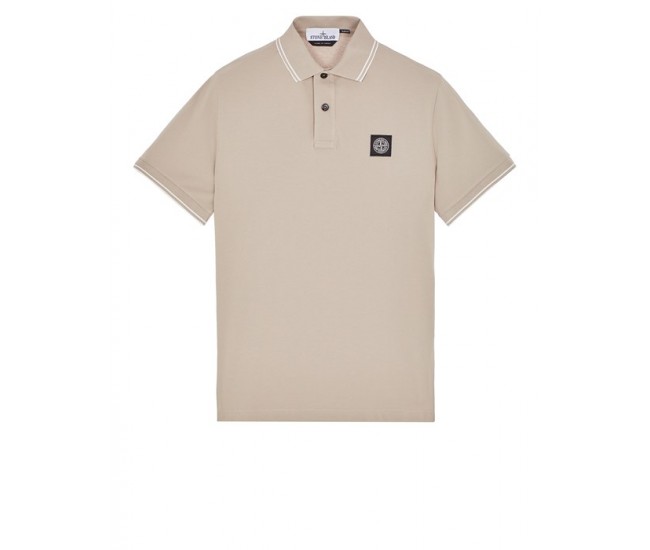 Stone Island 2CS18 Fall Winter Short Sleeve Polo T Shirts In Stretch Cotton Dove Gray