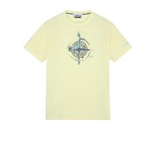 Stone Island 2NS83 Short Sleeves T Shirt  With Print In Cotton Lemon