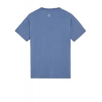 Stone Island 2NS92 Print Short Sleeve T Shirt In Cotton Jersey Avio Blue