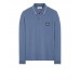 Stone Island 2SL18 Autumn Winter Long Sleeve Polo Shirt In Stretch Cotton Avio Blue