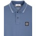 Stone Island 2SL18 Autumn Winter Long Sleeve Polo Shirt In Stretch Cotton Avio Blue