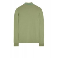 Stone Island 2SL18 Autumn Winter Long Sleeve Polo Shirt In Stretch Cotton Sage Green