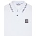 Stone Island 2SL18 Autumn Winter Long Sleeve Polo Shirt In Stretch Cotton White