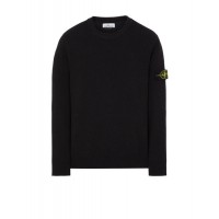 Stone Island 550D8 Sweater In Ribbed Soft Cotton Black