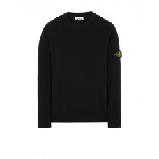 Stone Island 550D8 Sweater In Ribbed Soft Cotton Black