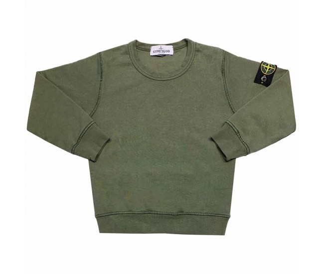 Stone Island 61340 Cotton Junior Crewneck Sweatshirt Musk Green