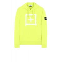 Stone Island 65894 Fall Winter Hoodie Sweatshirt In Cotton Lemon